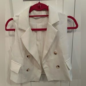 White Crop Vest